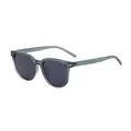 Translucent grey-blue TR90 square polarized sunglasses with dark grey lenses - Grey-Green Frame Green-Grey Lens (C6)