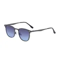 Lunettes de soleil carrées en métal pour hommes avec verres dégradés violet à bleu - C2 Gris Fusil Mat Bleu (Pré-vente)