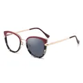 Gafas cat eye con montura color burdeos y carey con lentes fotocromáticas - C2 Empalme Rojo y Gris a Gris