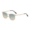 Lunettes de soleil à monture dorée avec verres dégradés bleu et jaune tendance - C4 Or Mat Vert Jaune