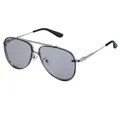 Men's aviator sunglasses with gunmetal frame and gray lenses for outdoor sun protection - Light Gun Light Gray
