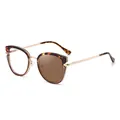 Lunettes carrées écaille avec branches dorées et verres photochromiques marron - C4 Écaille et Marron Clair à Marron