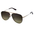Lunettes aviateur classiques pour homme avec monture dorée et verres dégradés bruns - C4 Monture Dorée Gris Thé