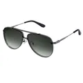 Classic aviator sunglasses with dark grey metal frame and green gradient lenses - Gun Gray Green