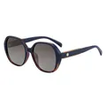 Polarisierte quadratische Sonnenbrille mit blauem Schildpatt-Rahmen und braunen Gläsern - Schwarzer Schildpattrahmen Braune Verlaufsgläser C3