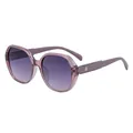 Große polarisierte quadratische Sonnenbrille für Damen mit lila transparentem Rahmen und Verlauf. - Lila-Rosa Rahmen Tee-Rosa Gläser C5