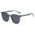 Schicke quadratische, dunkelgraue, transparente Sonnenbrille mit polarisierten Gläsern - Transparentes Blau (C7)