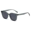 Lunettes de soleil polarisées pour hommes avec monture carrée gris foncé translucide - Monture Gris-Vert Lentille Gris-Vert (C7)