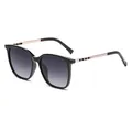 Schicke Damen-Sonnenbrille mit quadratischem Rahmen, Verlaufsgläsern und Perlenketten-Bügeln - Blau Violett Verlauf