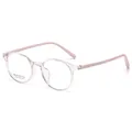 Chic round clear pink optical eyewear frame with transparent acetate finish for women - C6 Transparent Pink