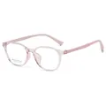 Stylish square pink transparent optical frame glasses for women, model KT62601 - Transparent Pink