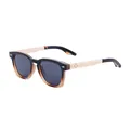 Men's square sunglasses with black amber gradient frame and engraved metal temples - Black Gold Patch Full Gray Lens (C6) / Gradient Amber (C6)