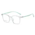 Transparent square optical glasses with mint green temples for women, style XTR8022 C4 - Transparent Green