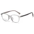 Fashionable square clear grey optical glasses frame with contrasting dark grey temples - C2 Transparent Gray Frame