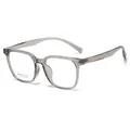 Montatura per occhiali quadrata oversize alla moda in grigio fumo traslucido - Tè Grigio Trasparente (C3)