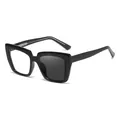 Occhiali fotocromatici cat eye con montatura nera e lenti anti luce blu da donna - Nero a Grigio
