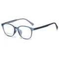 Light blue transparent square glasses frame with dark blue temples model K762551 - Transparent Blue Frame
