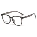 Montatura per occhiali quadrata grigio trasparente in materiale leggero TR90 di stile - Caffè Scuro (C2-1)