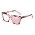 Gafas anti luz azul cat-eye con montura degradada violeta translúcida moderna - Degradado de Rosa a Rosa