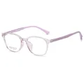 Square fashion optical frames in transparent pink and light purple lightweight plastic - Transparent Purple