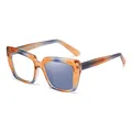 Gafas de sol cuadradas de gran tamaño con montura degradada naranja y azul para mujer - Degradado Té Azul a Azul