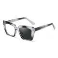 Gafas cat eye gris transparente con lentes fotocromáticas y cambio de color - Degradado Gris Azul a Gris