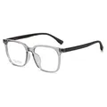 Fashionable square transparent grey eyeglass frames with black temples for women - Transparent Grey