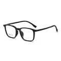 Classic black square optical glasses frame KT55017 C1 shown from a 45-degree angle view - Black