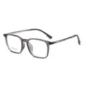 Fashionable square semi-transparent grey optical glasses frames in premium TR90 material - Transparent Gray