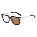 Occhiali da sole quadrati alla moda da uomo con aste in metallo dorato e lenti marroni - C3 Tartarugato a Marrone