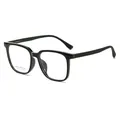 Fashionable square black full-rim optical glasses frame with sleek polished finish - Dark Green