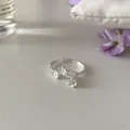 Bague ouverte en argent 925 avec fleurs de cerisier et pendentif muguet délicat - Style Pendentif Cerise Lys (J7100)