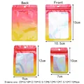 Holographic laser ziplock jewelry bags in various sizes with clear front window - 10*6CM / Yellow Red Gradient
