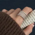 Bague minimaliste en argent sterling 925 avec design torsadé à cinq couches - Style Tressé en Corde à Cinq Couches (J6663)