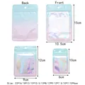 Holographic laser resealable bags in various sizes with clear window and zip lock - 23*16cm / Cyan Pink Gradient