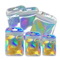 Holographic resealable jewelry bags with laser iridescent effect and hanging holes - 9*5.5cm / Pearl White