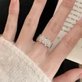 Bague vintage en argent sterling 925 avec motif floral et dentelle pour femme - Style Gravé Floral Vintage (J6645)