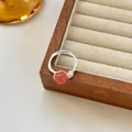Bague en argent 925 unique avec pierre rose et texture de branche naturelle - Style Gemme Rose Branche de Bois Mort (J7129)