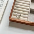 Bague ouverte en argent sterling 925 unique avec un design brillant à double nœud - Style Forme Noeud à Double Boucle (J7045)