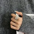 Bague large en argent 925 au design tressé minimaliste avec texture artisanale - Style de Texture Tissé Large (J7044)