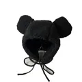 Cappello caldo nero in pile sherpa da donna con orecchie di animali e coulisse regolabile - Tipo standard / Nero
