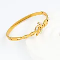 Poliertes 18k vergoldetes Edelstahlarmband mit verschlungenen D-Buchstaben und Kristallen - Gold