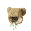 Cappello invernale caldo in peluche con orecchie da orso e paraorecchie da donna - Tipo standard / Cachi
