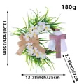 Easter floral wreath with wooden cross and measurements, 13.78 inch hanging decoration - Cross With White Sash Style
