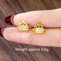 Gold crab stud earrings with white cubic zirconia and 1.2cm size measurement - Crab Style Stud Earrings (E3064)