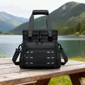 Schwarze taktische Kühltasche mit MOLLE-System und Schultergurt für Campingausflüge - Schwarz