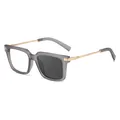 Occhiali da sole fotocromatici grigio opaco squadrati con aste in metallo dorato - C5 Grigio Opaco a Grigio