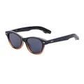 Gafas de sol polarizadas con montura degradada negra y ámbar y remaches metálicos - C6 Polarizado Degradado Negro Carey Oro Lentes Grises