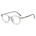 Ovaal champagnegrijs brilmontuur met mat kaki pootjes, stijlvol KT82606 C2 - C2 Transparant Grijs