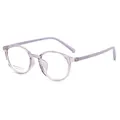 Modern purple transparent oval frame glasses for women with stylish metal accents - C7 Transparent Purple